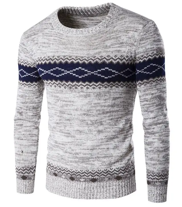 Pull Homme, Свитера с круглым вырезом, вязаный мужской свитер с длинным рукавом, мужские утолщенные теплые свитера, пуловер XXL - Цвет: gray