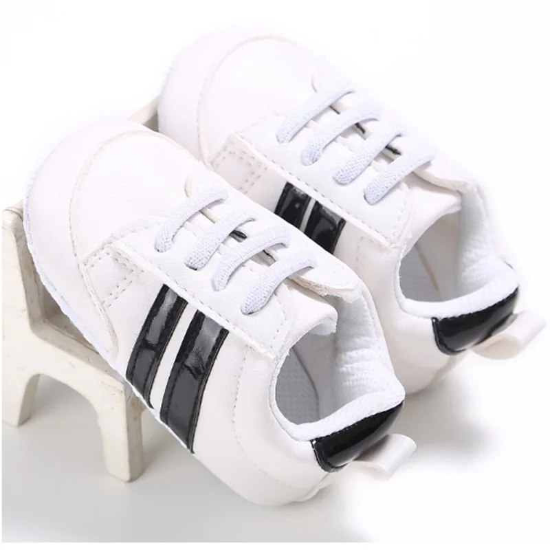 Leather White Black Модная детская обувь; детские мокасины; утепленная теплая обувь для маленьких мальчиков; обувь для малышей; кожаная обувь для малышей; детские кроссовки - Цвет: Leather White Black