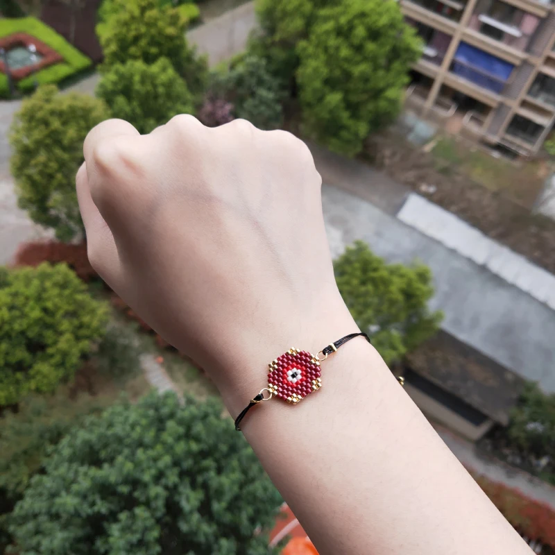 

FAIRYWOO New Fashion Turkey Evil Eye Bracelet Girls Boho Miyuki Handmade Rope Adjustable Bracelet Woman Kid Friendship Gifts