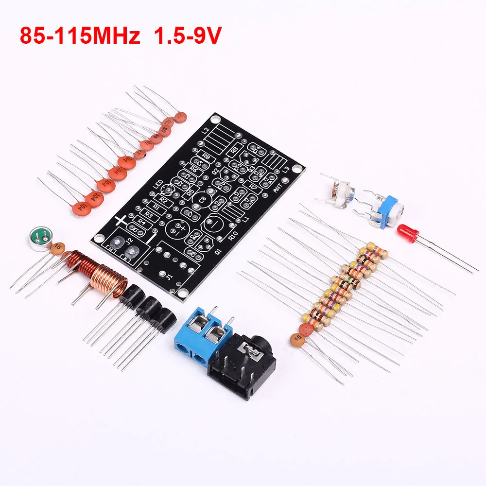 85-115MHz 1.5-9V FM модуляция частоты беспроводной микрофон модуль DIY наборы передатчик части платы fm-передатчик модуль - Цвет: 85-115MHz 1.5-9V