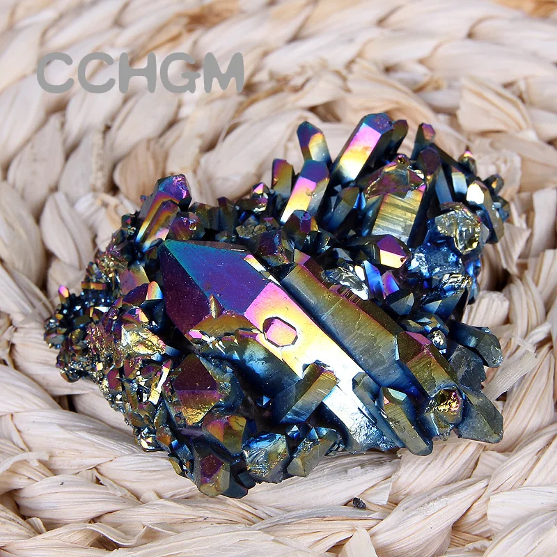 100 г натуральный Титан камни из кварца с кристаллами драгоценного камня минералы