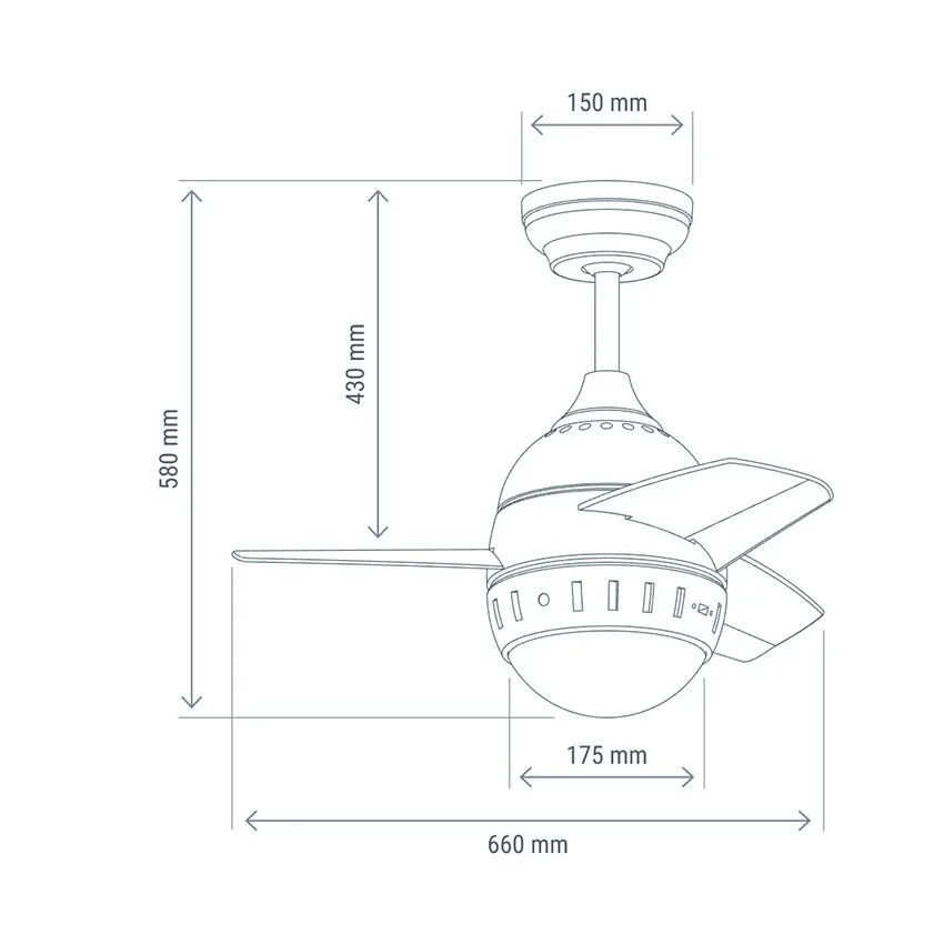 TECHBREY Ventilador de Techo con luz LED Modern Negro 40W | Бытовая техника