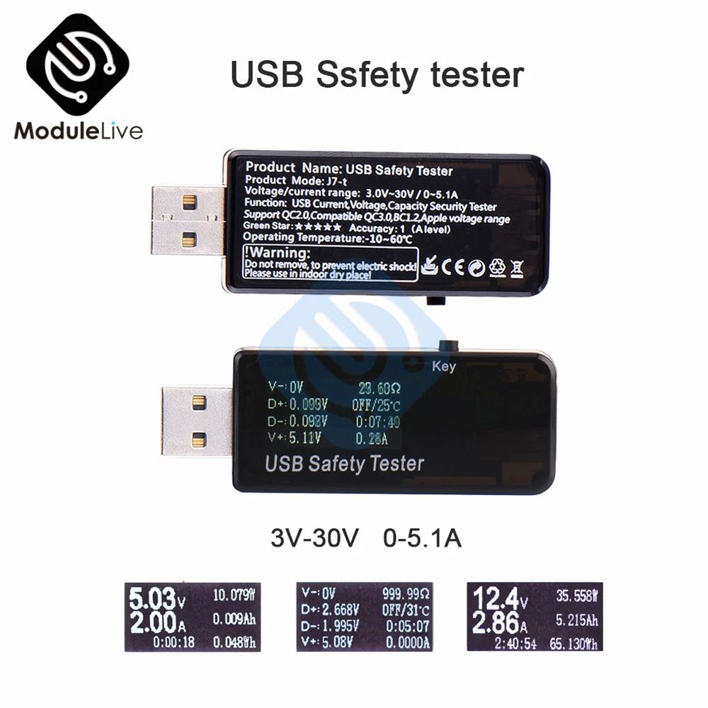 6 в 1 USB тестер безопасности монитор 3 30 ЖК цифровой вольтметр Амперметр Напряжение