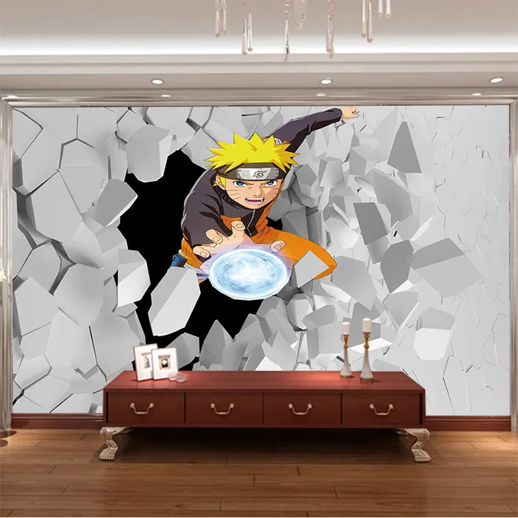 Anime giapponese carta da parati 3D Naruto foto carta da parati ragazzi camera da letto per bambini carta da parati personalizzata per cartoni animati casa grande parete Art Room Decor