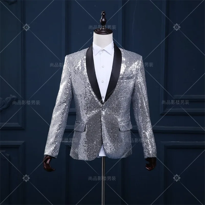 

Jaqueta masculina men vestidos plus size bomber jacket casaco masculino veste homme steampunk silver sequin jacket men