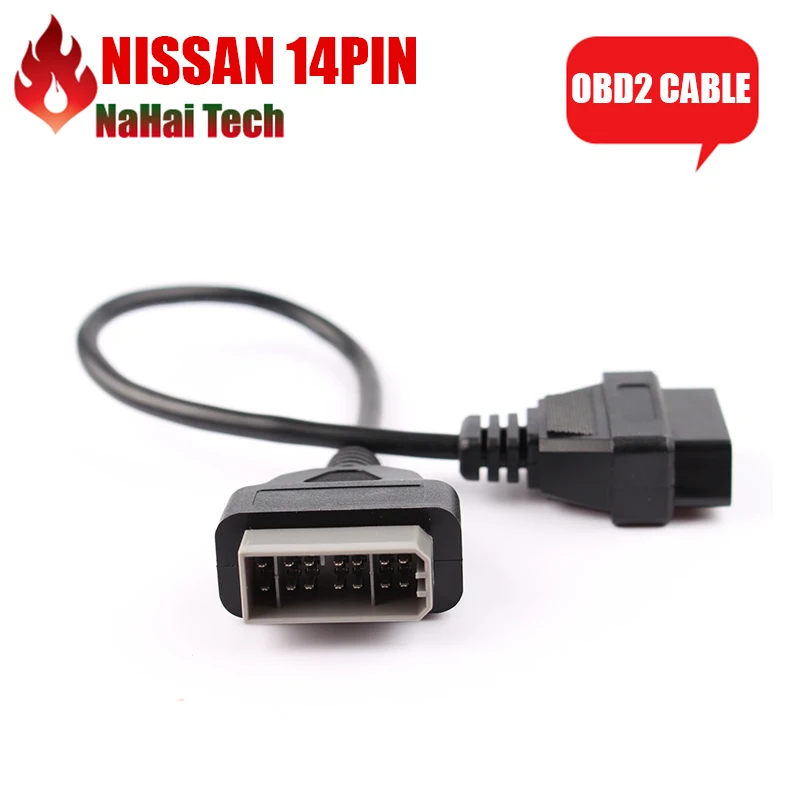 5 шт. 40 см OBD-кабель для Nis-san 14 Pin Male к 16 Female OBD2 OBDII диагностический инструмент