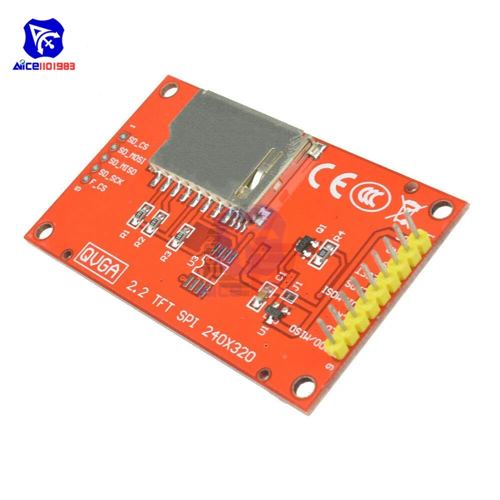TFT SPI ЖК дисплей 2 дюйма модуль 240*320 ILI9341 с слотом для SD карты Arduino Raspberry Pi