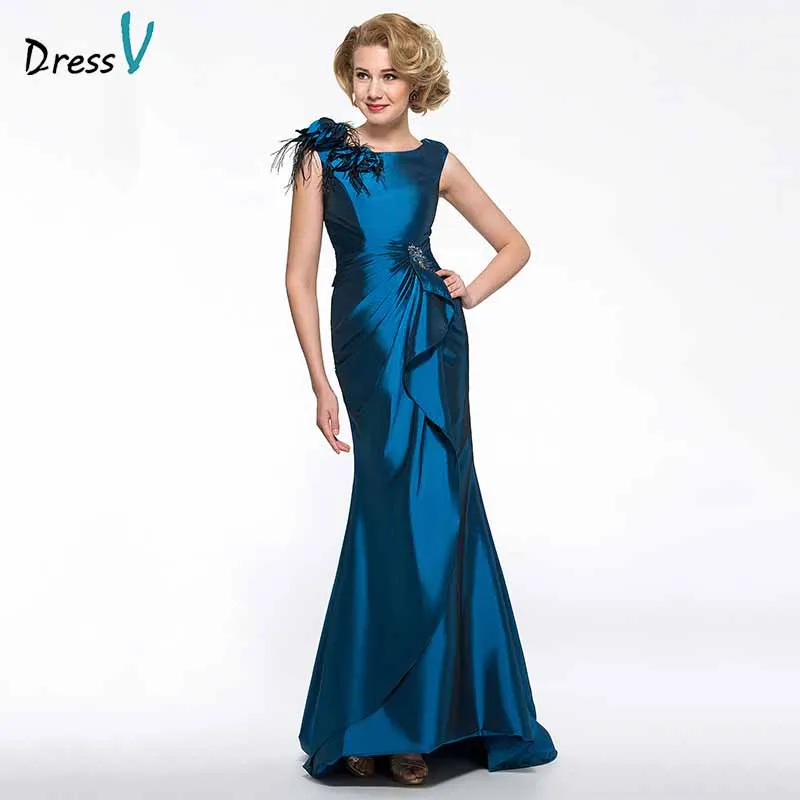 Dressv Элегантное платье без рукавов с круглым вырезом для матери невесты