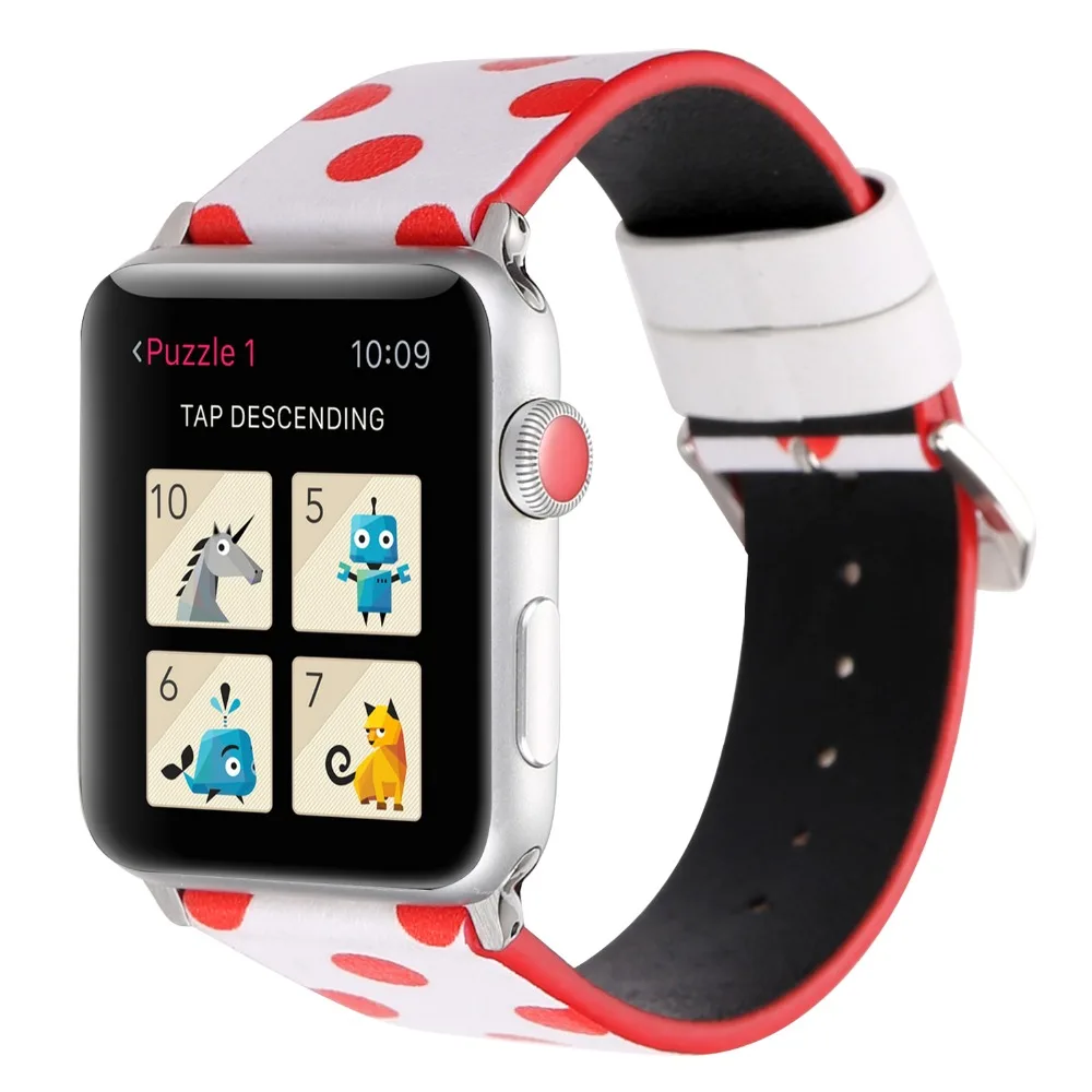 Кожаный ремешок для Apple watch band 40 мм 44 волнистый точечный браслет iWatch 38 42 series 3 4 5 se 6 |