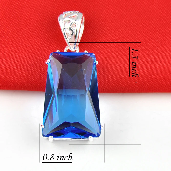 Luckyshine Mix 2 шт. uniquetrapezoid Небесно Голубой Кристалл Посеребренная Свадебные Подвески