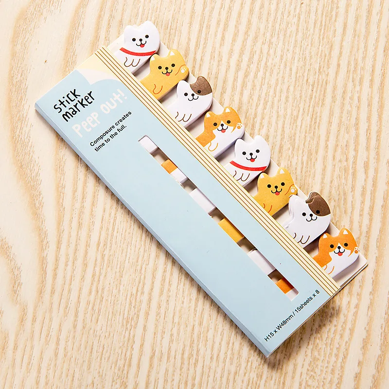 Kawaii Memo Pad Bookmarks Creative Cute Animal Sticky Notes index Posted It Planner Stationery School Supplies Paper Stickers images - 6