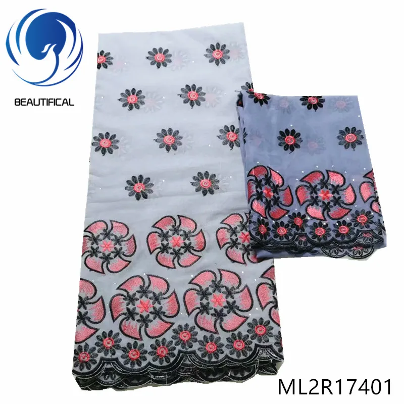 

BEAUTIFICAL ngerian маркизет кружевные ткани горячая Распродажа вышивка хлопковая швейцарская кружевная ткань для свадьбы 5 + 2 ярдов/партия ML2R174