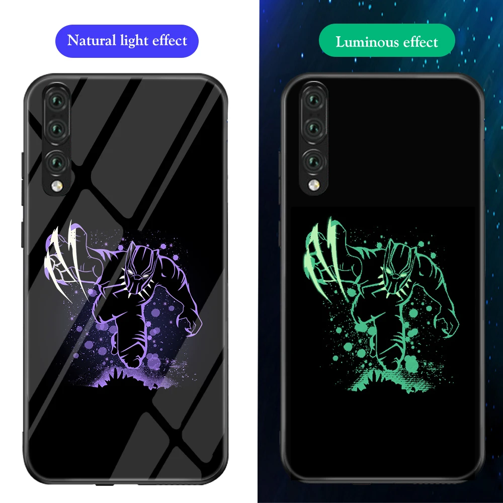 Ciciber чехол для телефона Funda Coque для huawei P30 P20 Lite Marvel Мстители Железный человек светящаяся стеклянная крышка для huawei P30 P20 Pro Capa - Цвет: Patterned 11