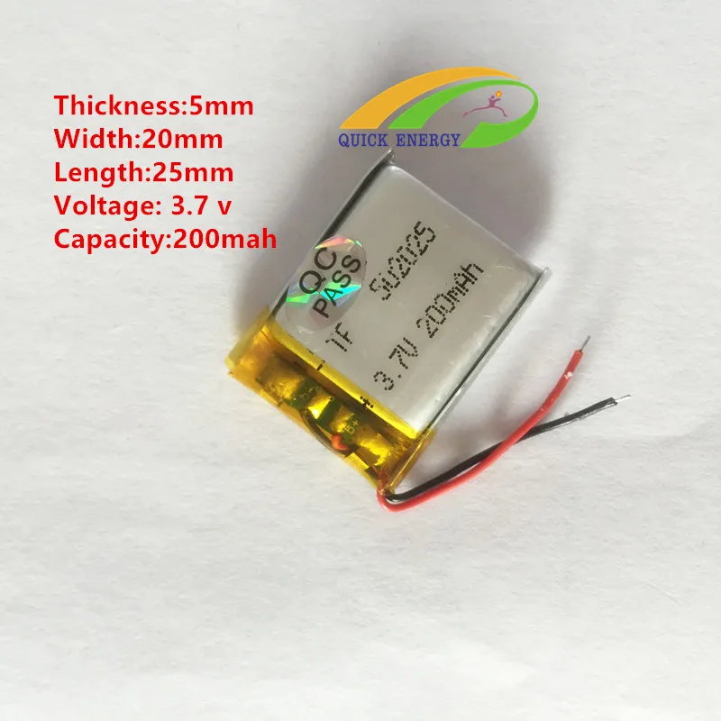 MP34 502025 3.7 В 200 мАч батареи полимерный аккумулятор батарейки | Электроника