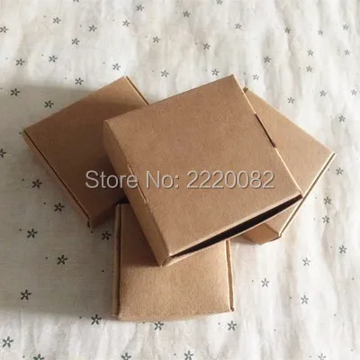 

Free shipping 50 pcs a lot 7.5x6.5x2 cm retro kraft packing box/lovely jewelry case/diminutive snack case/cute gift packing case