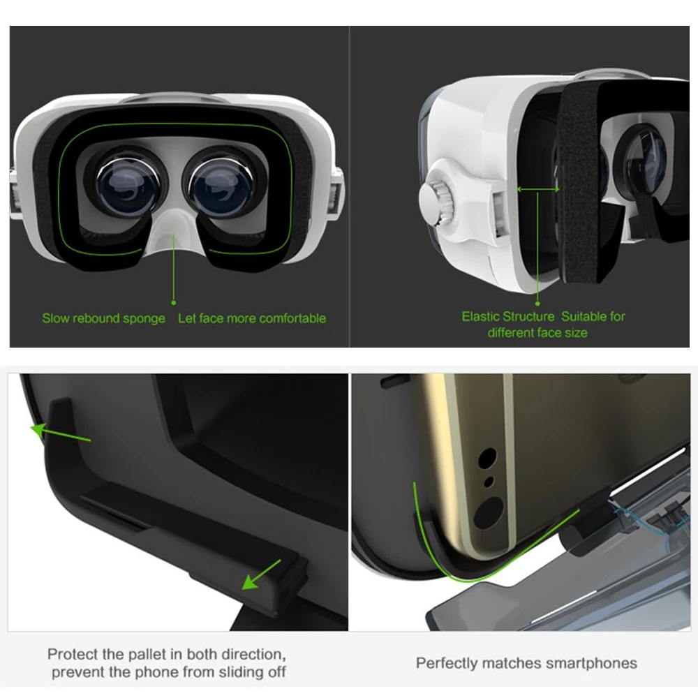 BOBOVR Z4 Vr Box 3D картонный шлем кожаные очки виртуальной реальности со стереогарнитурой для 4-6 дюймового мобильного телефона
