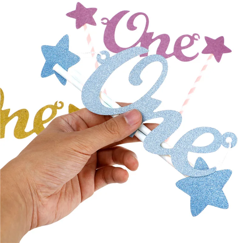 

Creative Baby 1st Birthday Cake Topper One Letter Stars Cake Toppers Straws Baby Shower Smash Cake Decorations 1 Pc