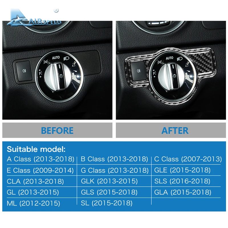 Airspeed для Mercedes Benz A B C E G Class CLA GLA GLE GLK GL аксессуары из углеродного волокна крышка
