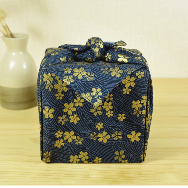 Японский furoshiki хлопок 100%/Япония Классическая Сакура синяя печать/много