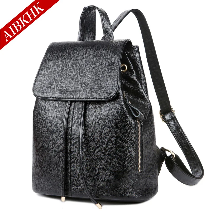 Женский рюкзак из сплит кожи высокого качества Женская Студенческая сумка для