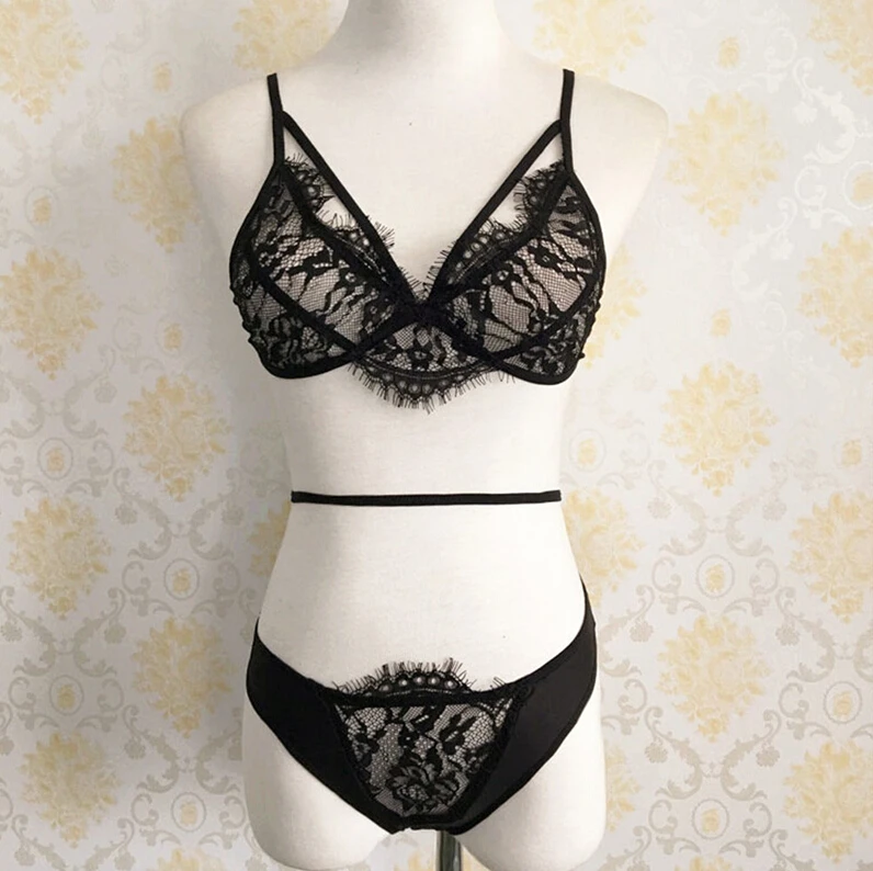 Женский сексуальный кружевной комплект нижнего белья Прозрачный стринги с