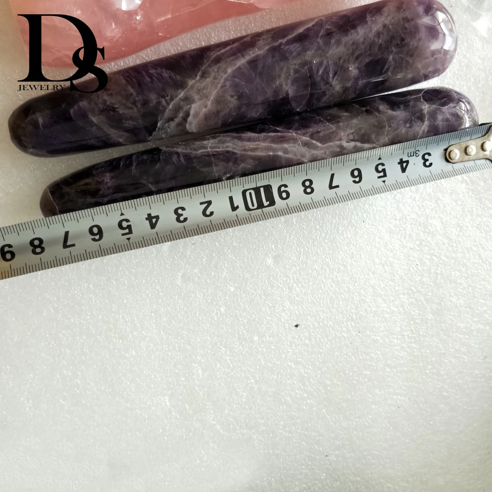 

18cm Natural Amethyst Massage Wand Quartz Stick Crystal Wands