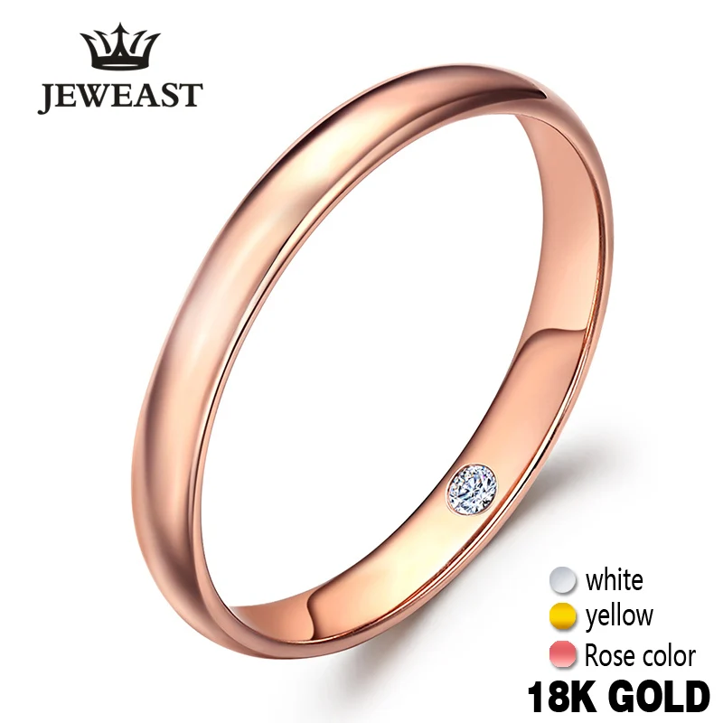 

18k Pure Gold Lovers Pair Ring Real 750 Rose Romantic Woman Lady Man Propose Marry Got Engaged Wedding wholesale 2020 New