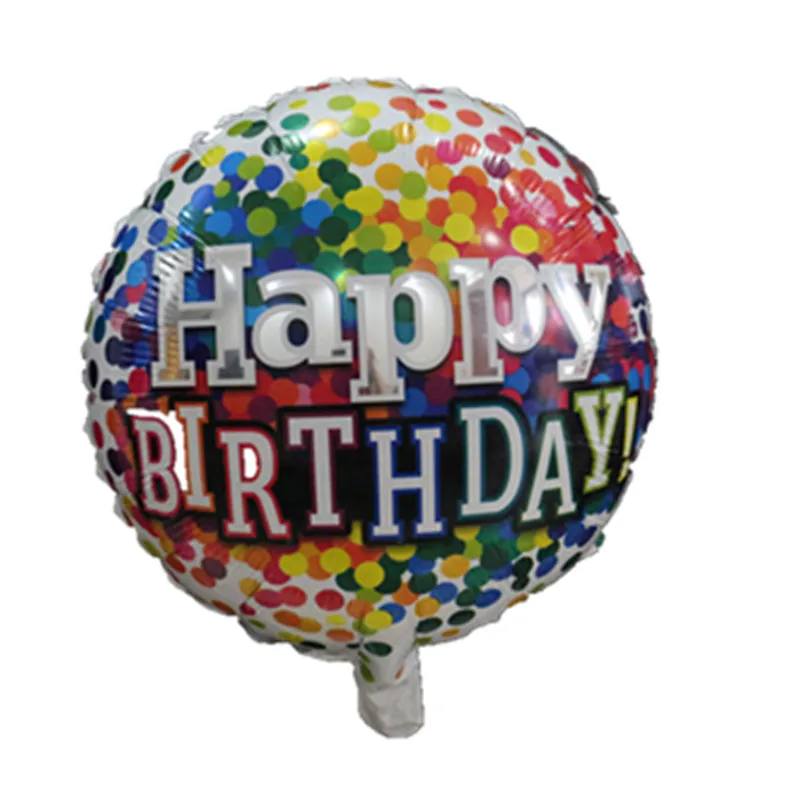 50pcs/lot 18 inch Happy Birthday Round Foil Helium Balloons Baby Boy Girl 1st Party Decor Supplies Pink Gold Globos | Дом и сад
