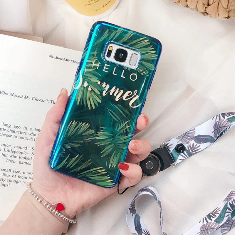 Мягкий чехол YHBBCASES в стиле ретро с листьями растений для Samsung Galaxy S8 S9 S10 Plus Note 10 8 9