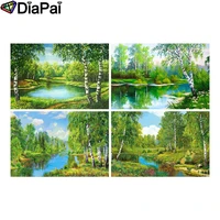 diapai 5d diy diamond painting 100 full squareround drill beautiful tree scenery 3d embroidery cross stitch home decor
