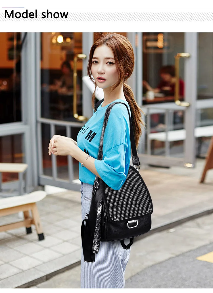 Women's Embroidered Backpack Women's Sequins Travel Backpack Women's Diamond Studded Backpack Mochilas Shoulder Bags School bag