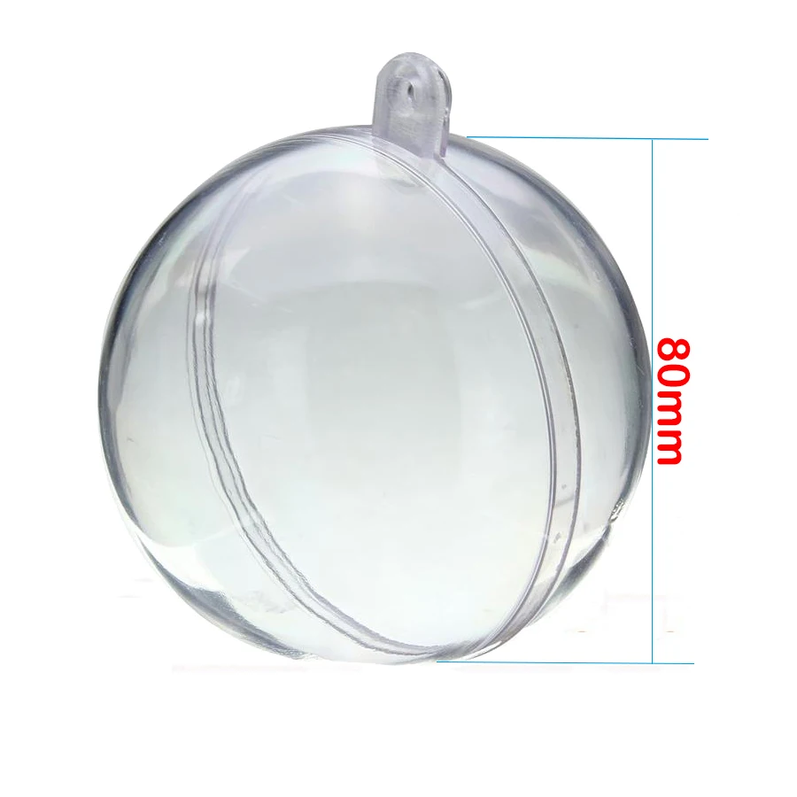 Hot sale 10pcs 8CM Romantic Design christmas decoration tree Ball Can Open Plastic Christmas Clear Bauble Ornament Gift Present |