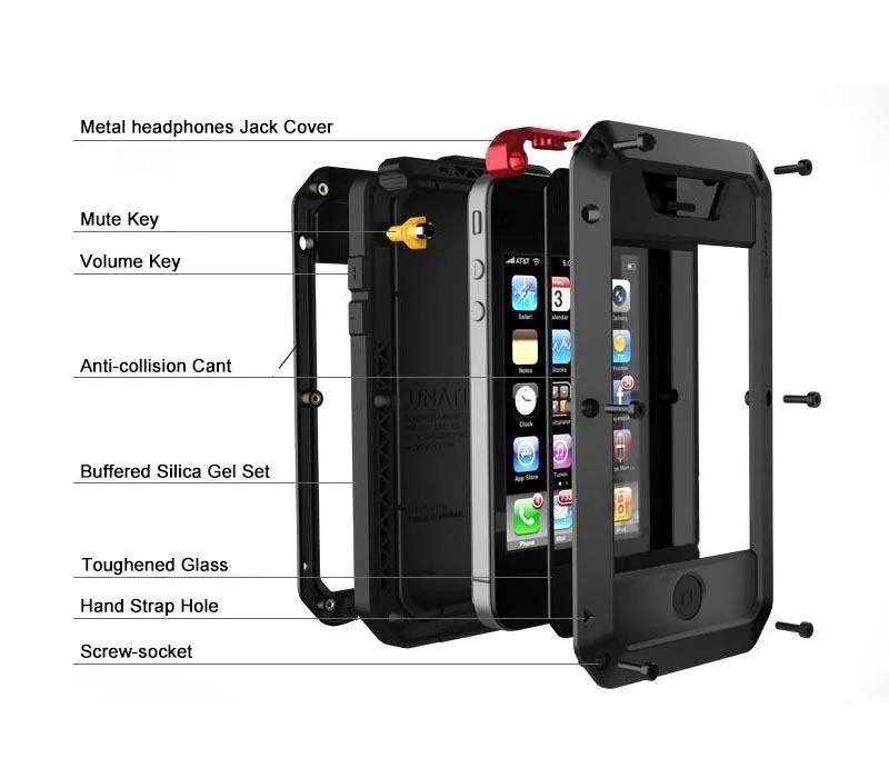 2017 NEW 360 degree Powerful Metal alloy Shockproof dirtproof Phone Cases For Apple iPhone 5 5s SE Weatherproof Case Cover | Мобильные