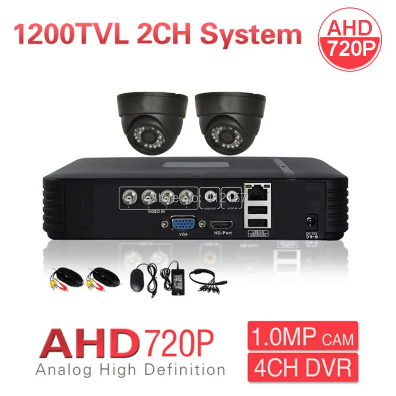 Главная видеонаблюдения 2ch AHD 720 P 1200tvl безопасности Камера Системы 4ch Гибридный HD