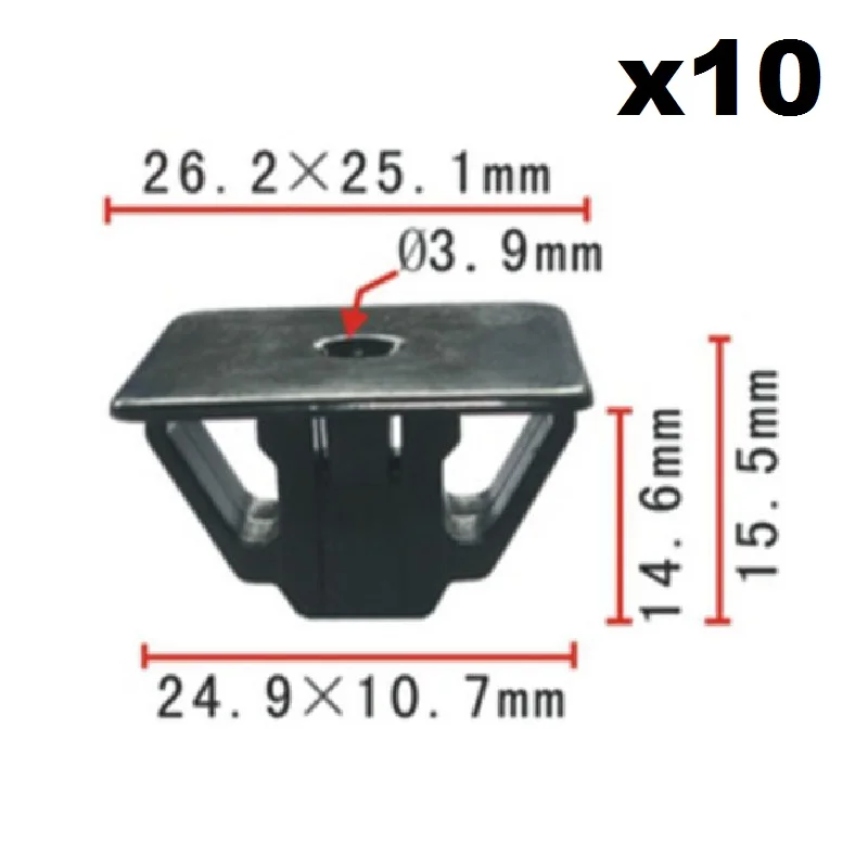 

10x Headlight To Grille Spacer Bracket #10 Screw Grommet Nylon Nut Clip For Honda / Nylon Retainer Clip