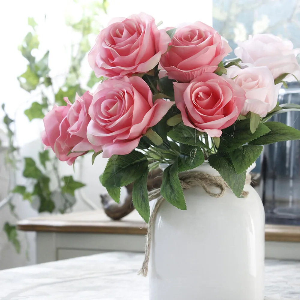 Свадебные украшения искусственные цветы 7 головок французская Роза цветочный