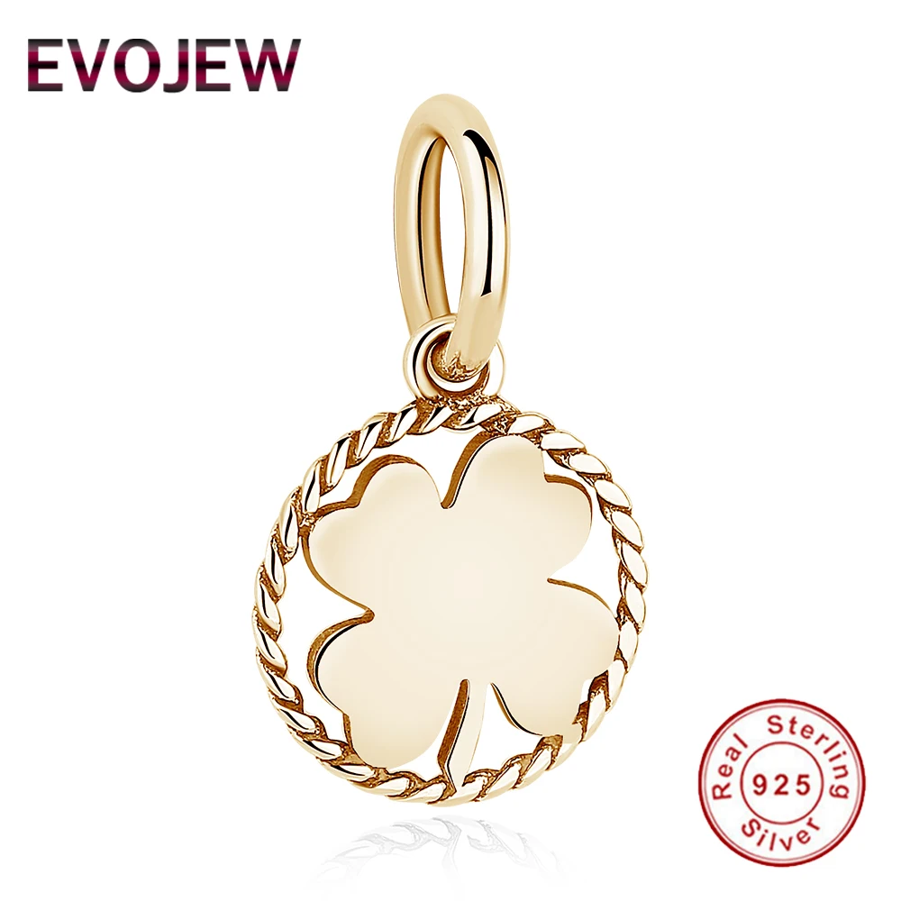 EVOJEW 925 Sterling Silver Beads fit Pandora Bracelets&ampbangle Original Cross Lucky Clover Heart Dangle Charms DIY Jewelry | Украшения и