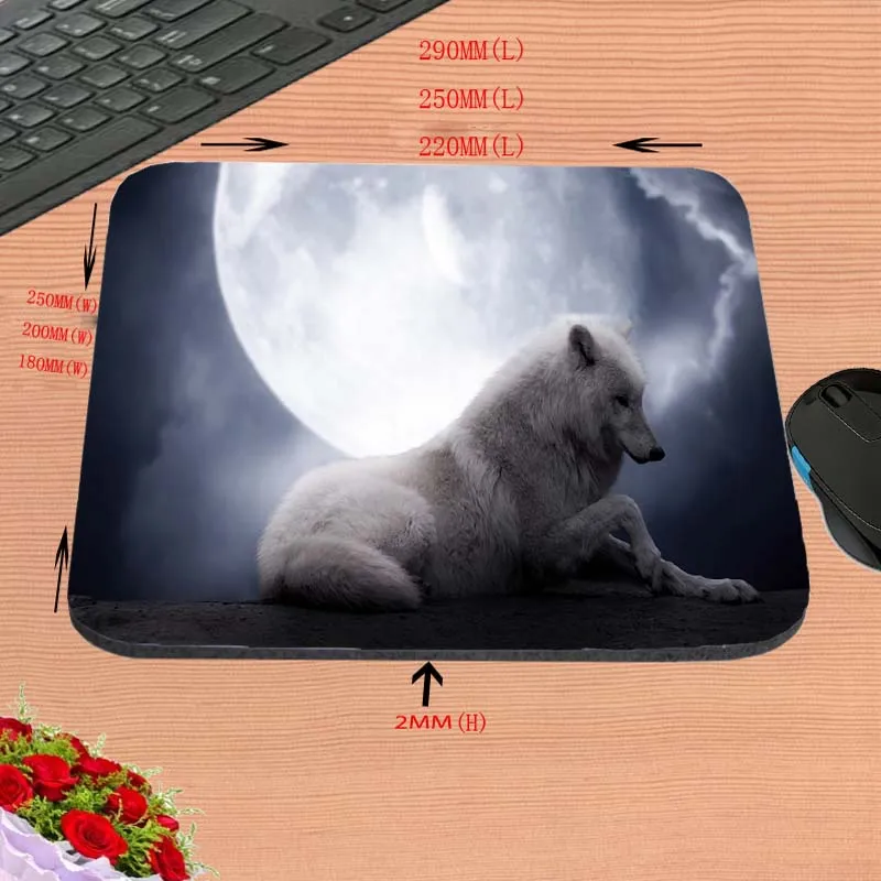 DIY снег свирепый волк Офисный Компьютерный коврик для мышки ноутбука подушки