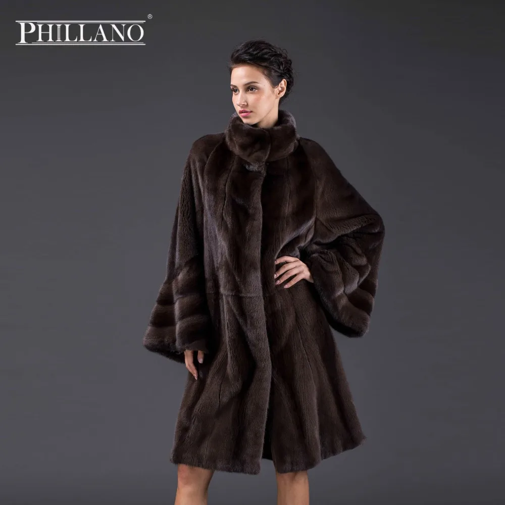 2016 PHILLANO Меховое Пальто Рукав летучая мышь Тёплая Зимняя Одежда Парка Шубы Из Меха