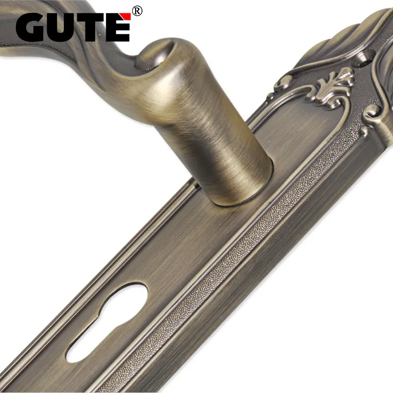 GUTE Двойная защелка замок для межкомнатной двери с ключами из цинкового сплава