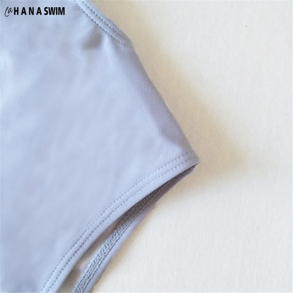 

Fashion Solid High Waist One Piece Swimsuit Bandage Beach Swimming Suits Badpakken Dames Bikini Swimsuits Gray Beachwear 2019