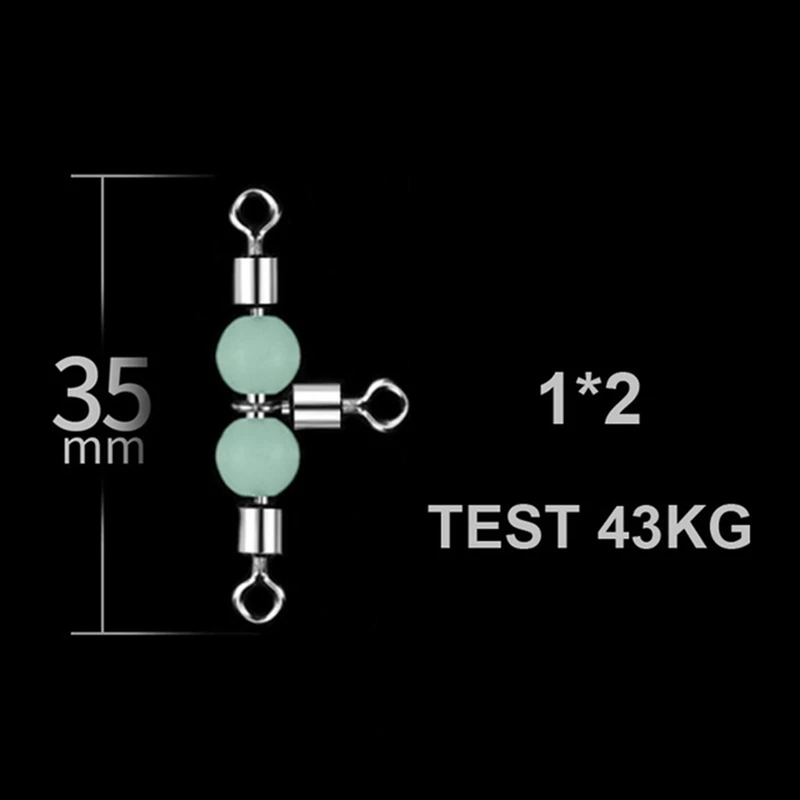 Красный Рыболовный крючок 10 шт./компл. 3 Way рыболовный Вертлюг T-shape форме, благодаря чему создается ощущение невесомости с 360 градусов, которая светится ночью светятся бусины воблер соединитель - Цвет: Красный