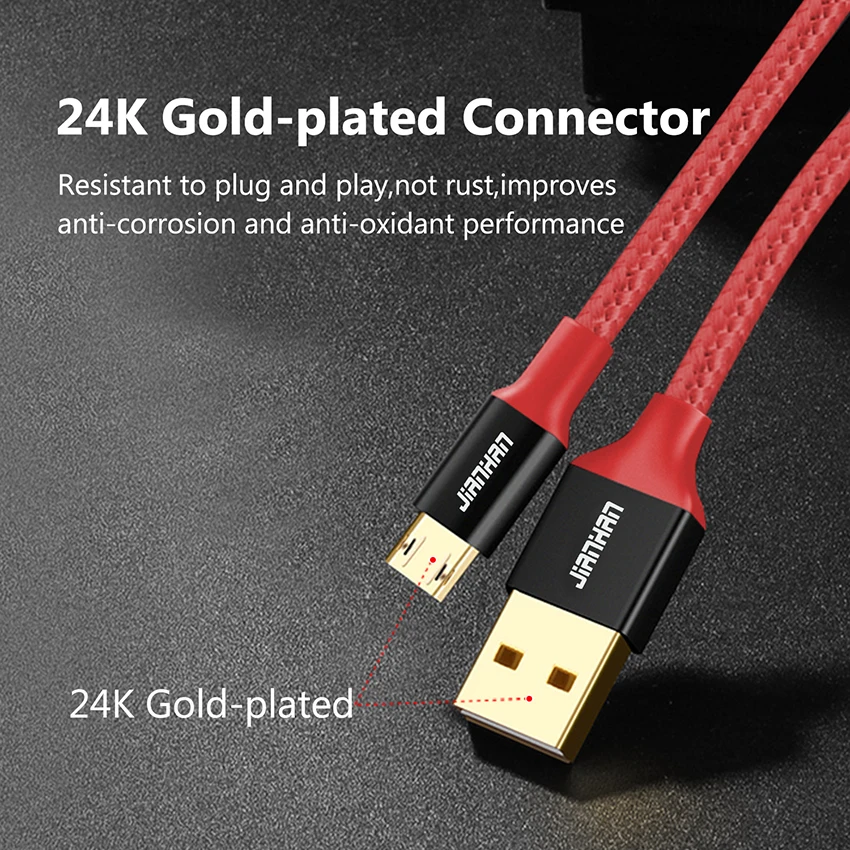 JianHan Реверсивный Micro USB кабель мини-usb, мобильный телефон 5V2A быстрое зарядное устройство кабель для передачи данных зарядный кабель для samsung Xiaomi 4X huawei