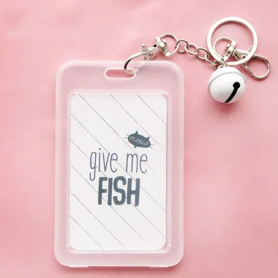 Coloffice 1 шт., прозрачный милый держатель для карт серии Plant, набор карт, брелок для ключей, студенческий для детей, держатель для карт, защитный чехол - Цвет: FISH