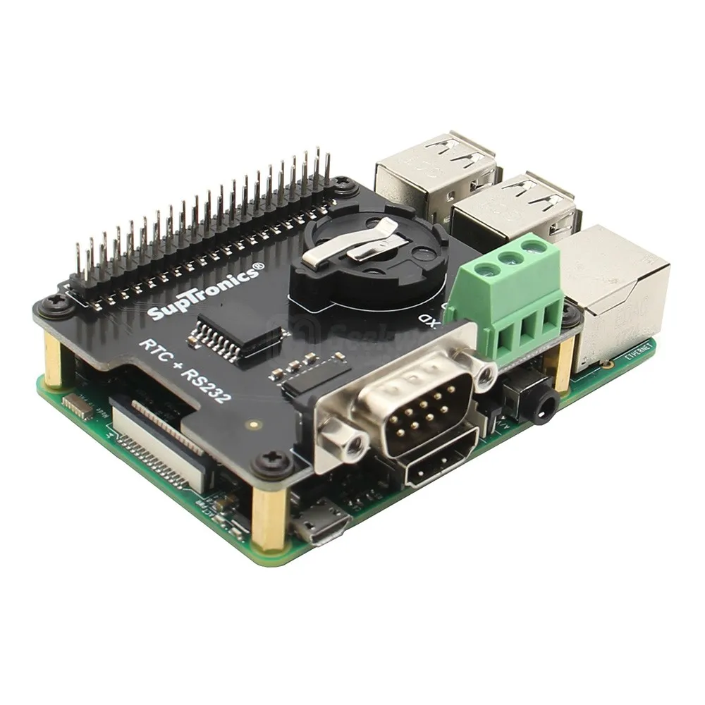 Raspberry Pi X230 RS232 Series Port & Real time clock (RTC) плата расширения для фото + Plus / 3B 2B B +|Аксессуары