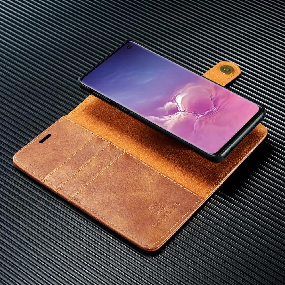 Для Samsung Galaxy S10 S9 S8 Plus винтажный Роскошный кожаный бумажник с подставкой съемный