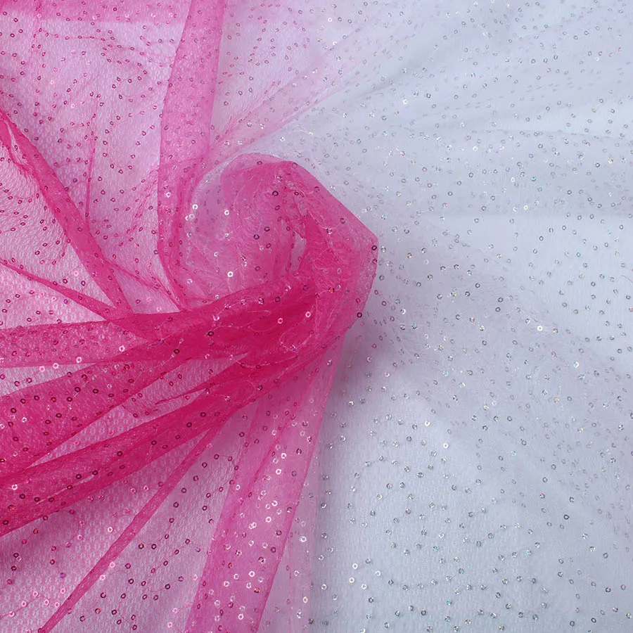 Блестящие 3 мм блестки Омбре тюль пачка сетка ткань с блестками 140 см в ширину по