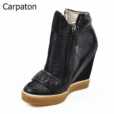 

Name Branded Fashion Wedges High Heels Real Picture Spring Autumn Zipper Women Shoes High Quality Low Price Female Shoes