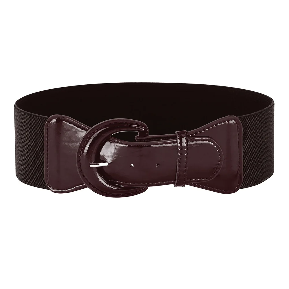 ladies belts 6 Дизайнерские ремни для женщин, Дамская мода, женский ремень из искусственной кожи, широкий металлический крючок, эластичный черный коричневый женский пояс с эластичной резинкой на талии - Цвет: ladies belts 6