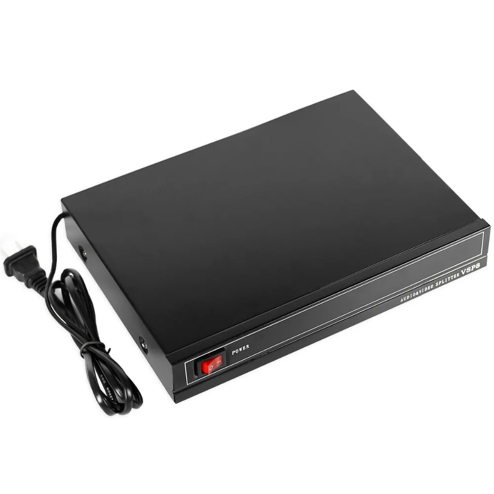 VSP8 один вход 8 Выход видео Аудио amp сплиттер RCA разъем AV разветвитель для HDTV LCD